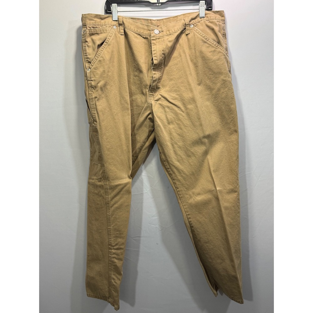 Wrangler‎ Authentic Issue Mens Carpenter Pants Tan Canvas Workwear 40x32 94LSWAO